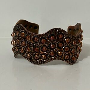 Vintage Navajo Ronnie Willie Signed Copper Cuff Bracelet